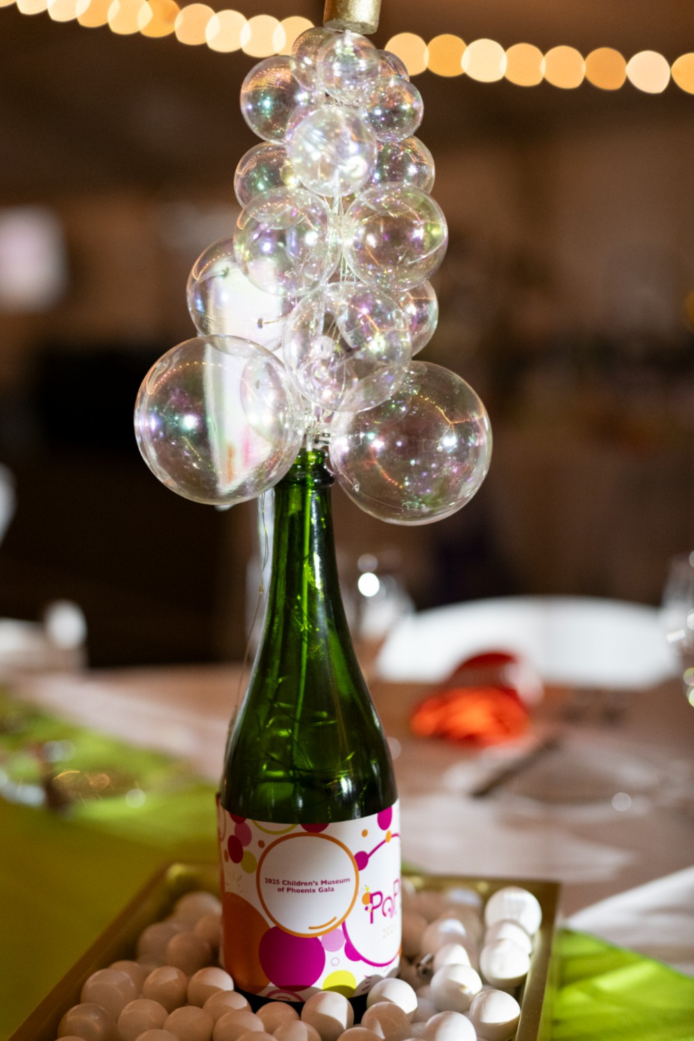 Balloons in a wine bottle